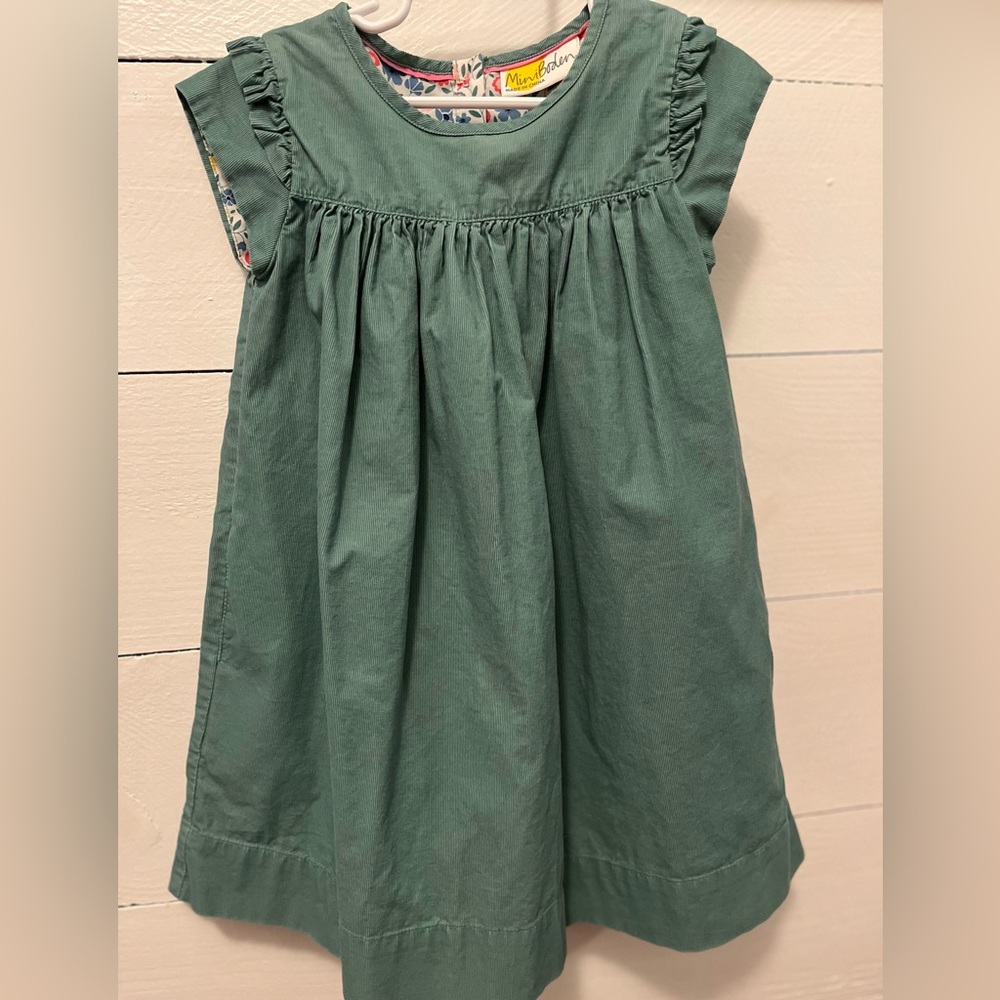 Mini Boden Green Corduroy Dress